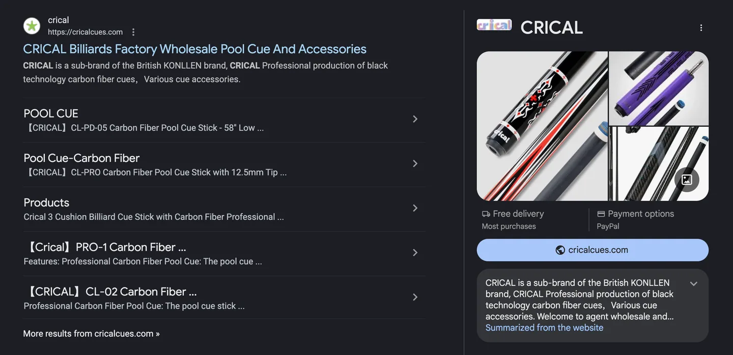 crical billiards google search