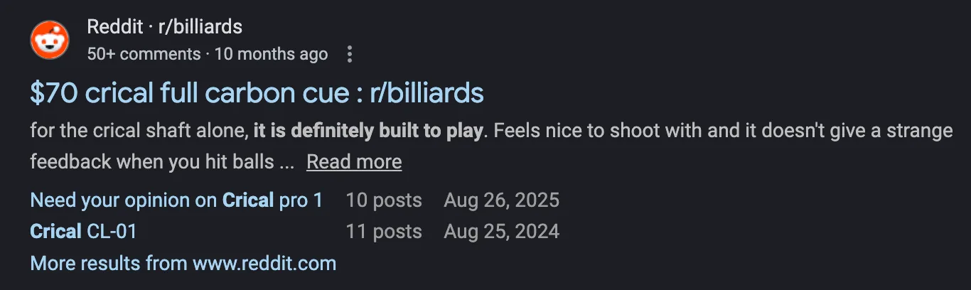 crical billiards reddit
